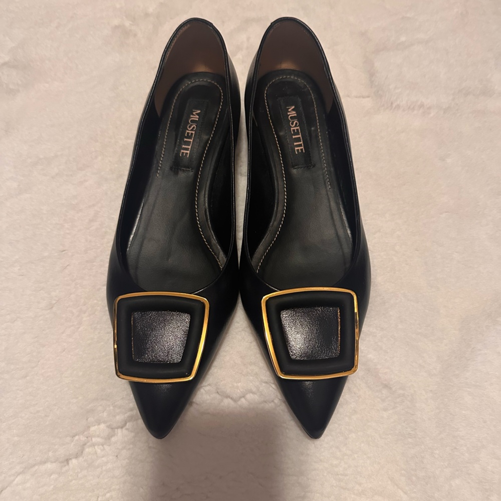Dark blue Leather flats ,Size 38european